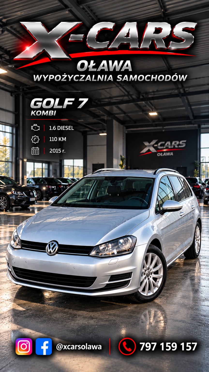 Plakat samochodu: Volkswagen Golf 7 Kombi
