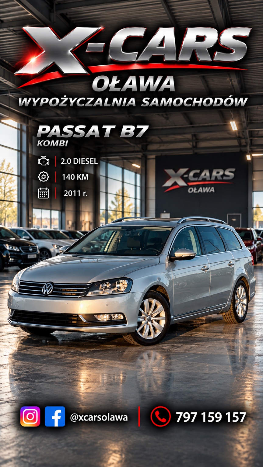 Plakat samochodu: Volkswagen Passat B7 Kombi